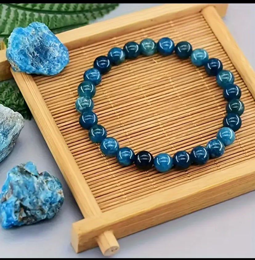 Lapis Lazily Stone Bead Bracelet.
