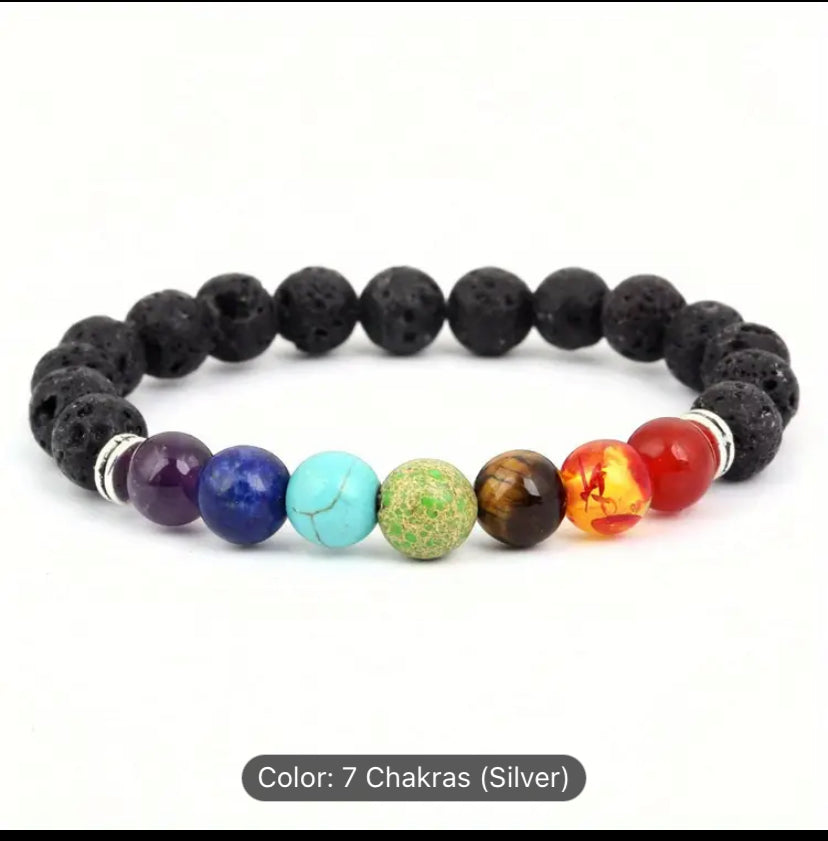 7 Chakra stones bead bracelet.